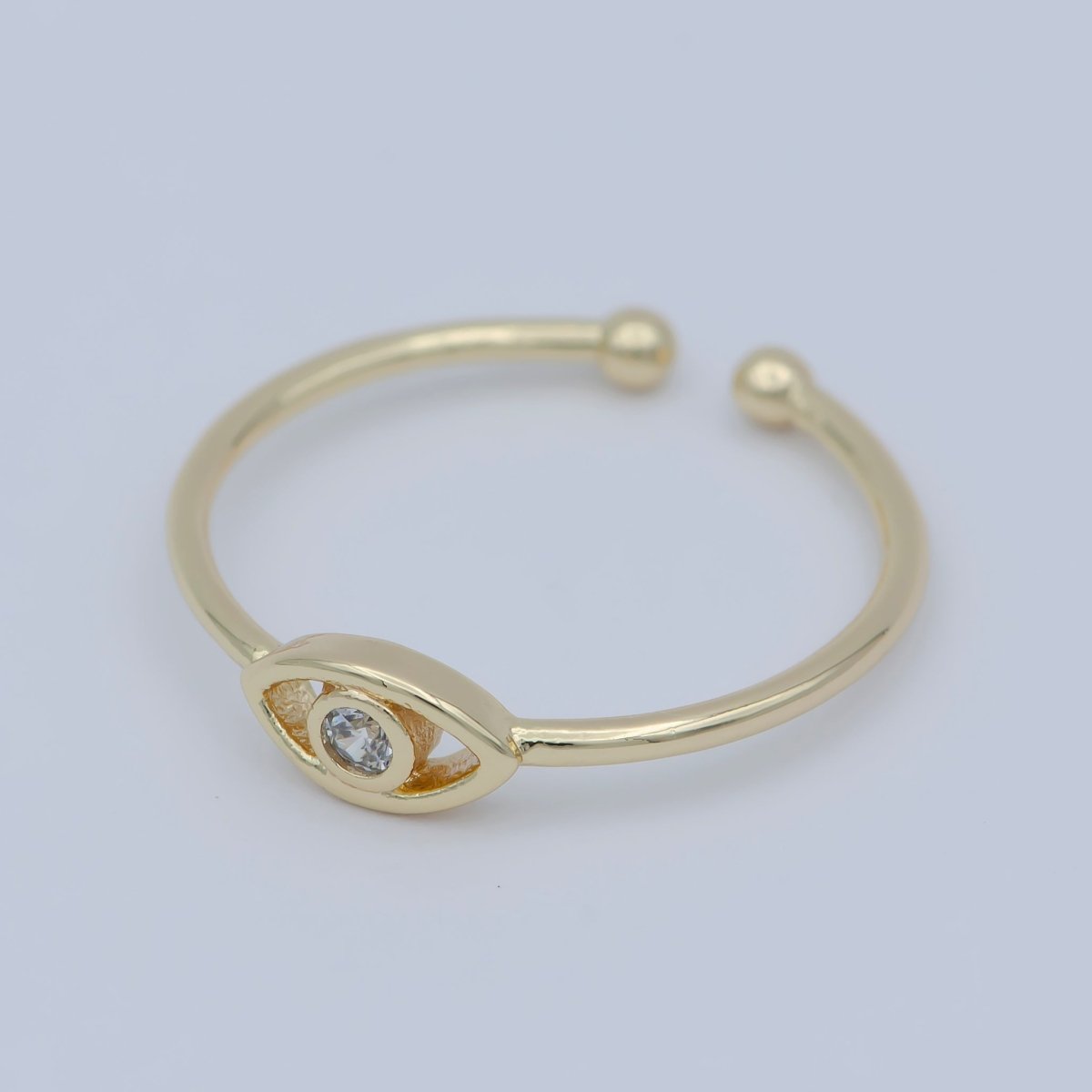 Dainty Turquoise Evil Eye Stacking Ring, Gold Minimalist Ring, Simple Open Ring, Thin Adjustable Ring, Amulet Jewelry Gift for her  R-142 O-465