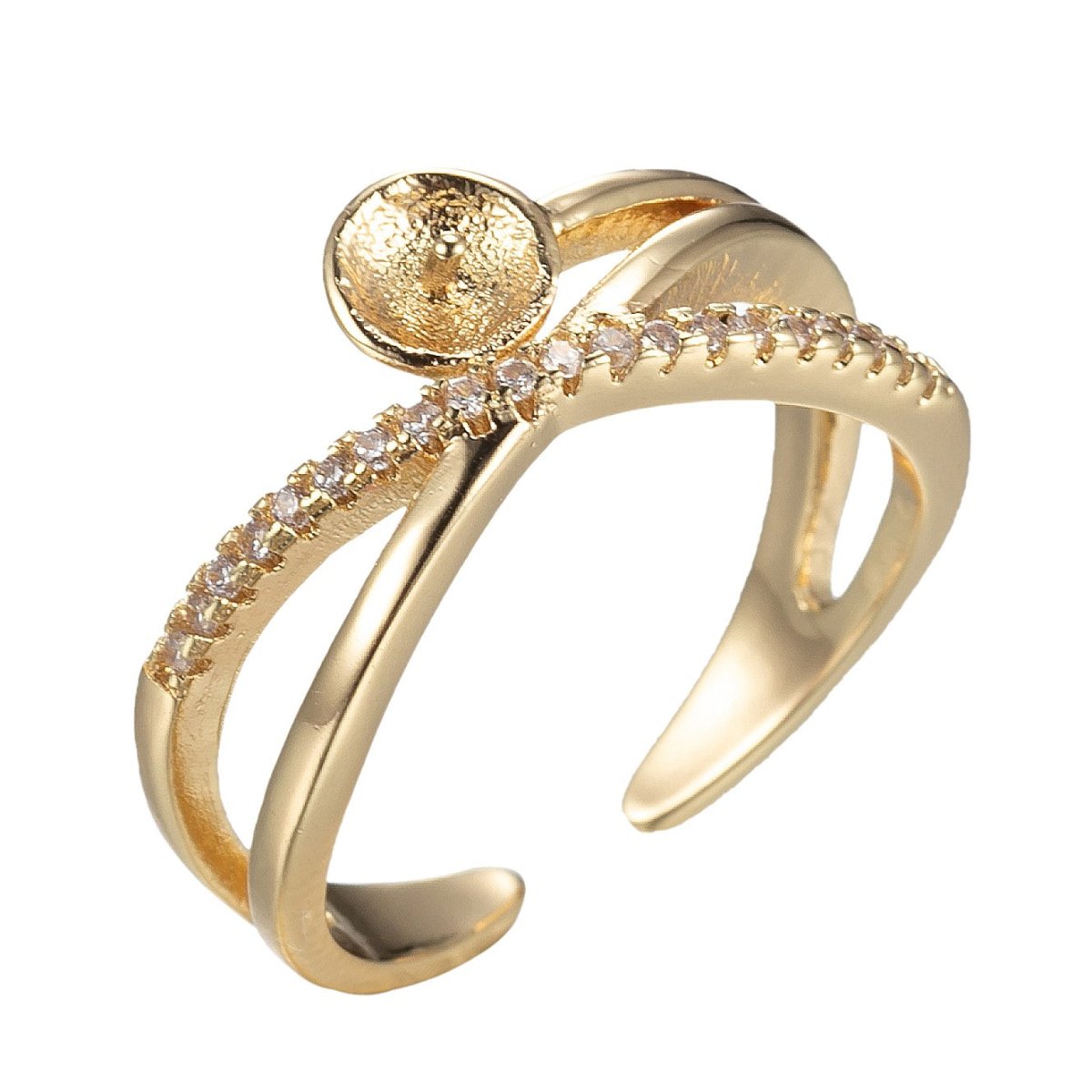 Dainty Twist Ring Open Adjustable Ring DIY Put your own Beads Supplies