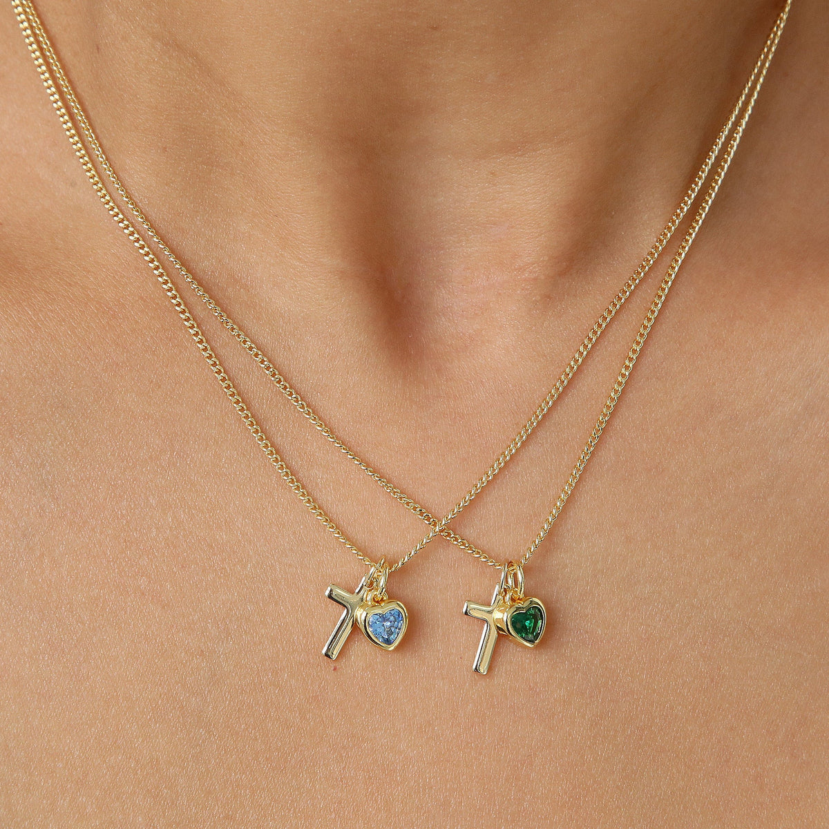 Heart-Shaped December Birthstone Pendant Necklace