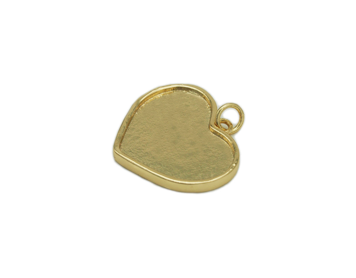 Enamel Tulip Flower On Heart Shape Pendant, Sku#L649