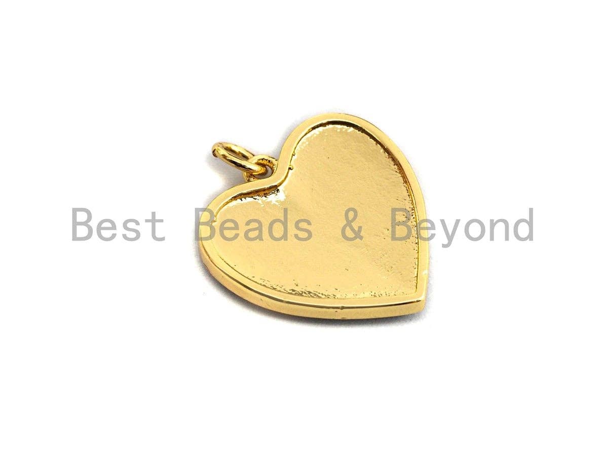 Pave CZ Enamel Heart With Evil Eye Pendant, Enamel Pendant,Enamel Heart Pendant, Oil Drop jewelry Findings,19x20mm,sku#F933