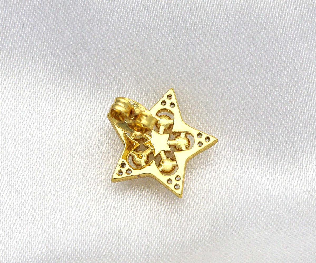 Mother of Pearl Five Point Star Stud Earrings, Sku#LD237