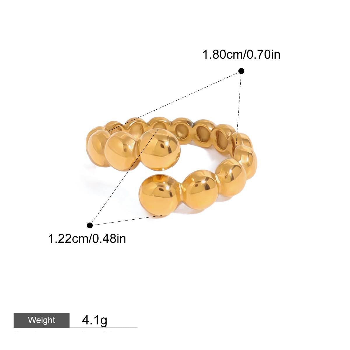 18K gold round bead-shaped pearl inlaid exquisite and noble ring