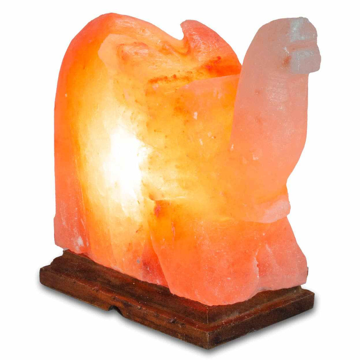 Elephant Shaped Salt Lamp - 9" avg. - Cord, Bulb, Dimmer