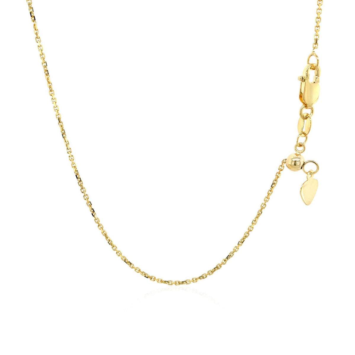 10k Yellow Gold Adjustable Cable Chain 0.9mm