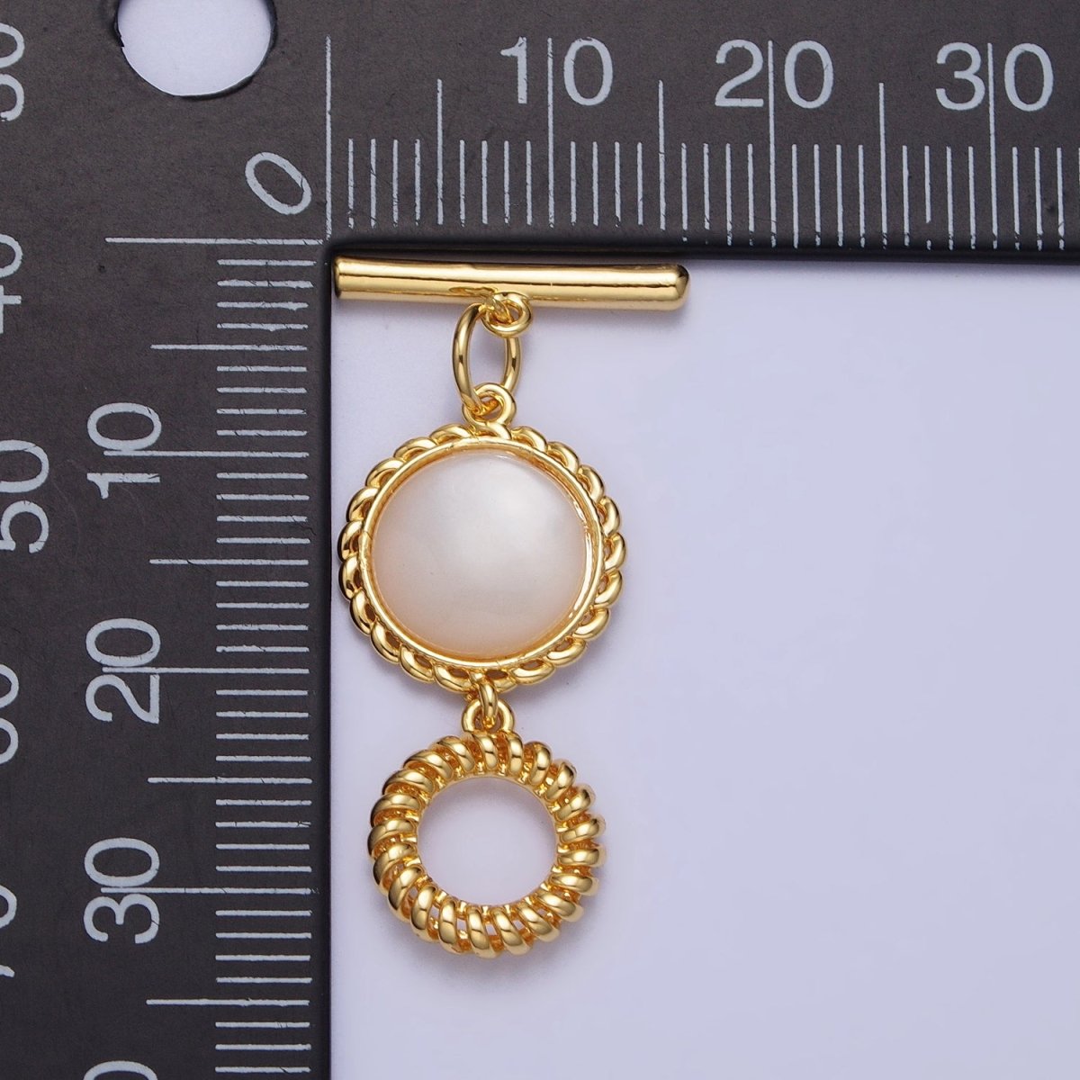 Decorative Pearl OT Clasp for Necklace Bracelet Toggle Clasp Twisted Rope Gold Round Clasp for Jewelry Making Supply Z-063