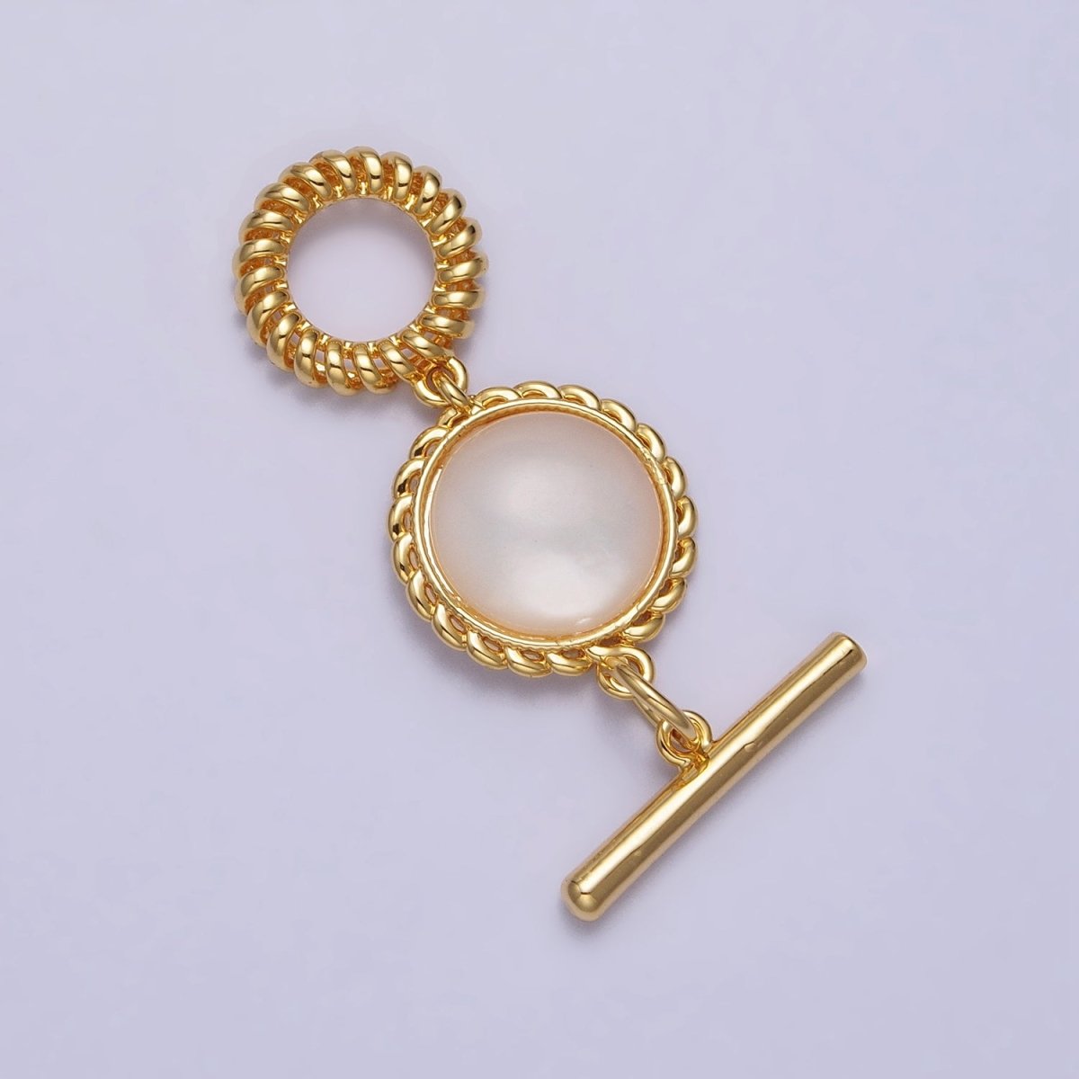 Decorative Pearl OT Clasp for Necklace Bracelet Toggle Clasp Twisted Rope Gold Round Clasp for Jewelry Making Supply Z-063