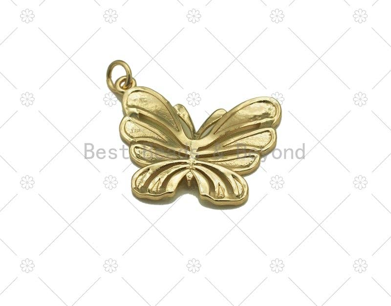 CZ  Colorful Enamel Butterfly Shape Pendant,SKU#F1451C