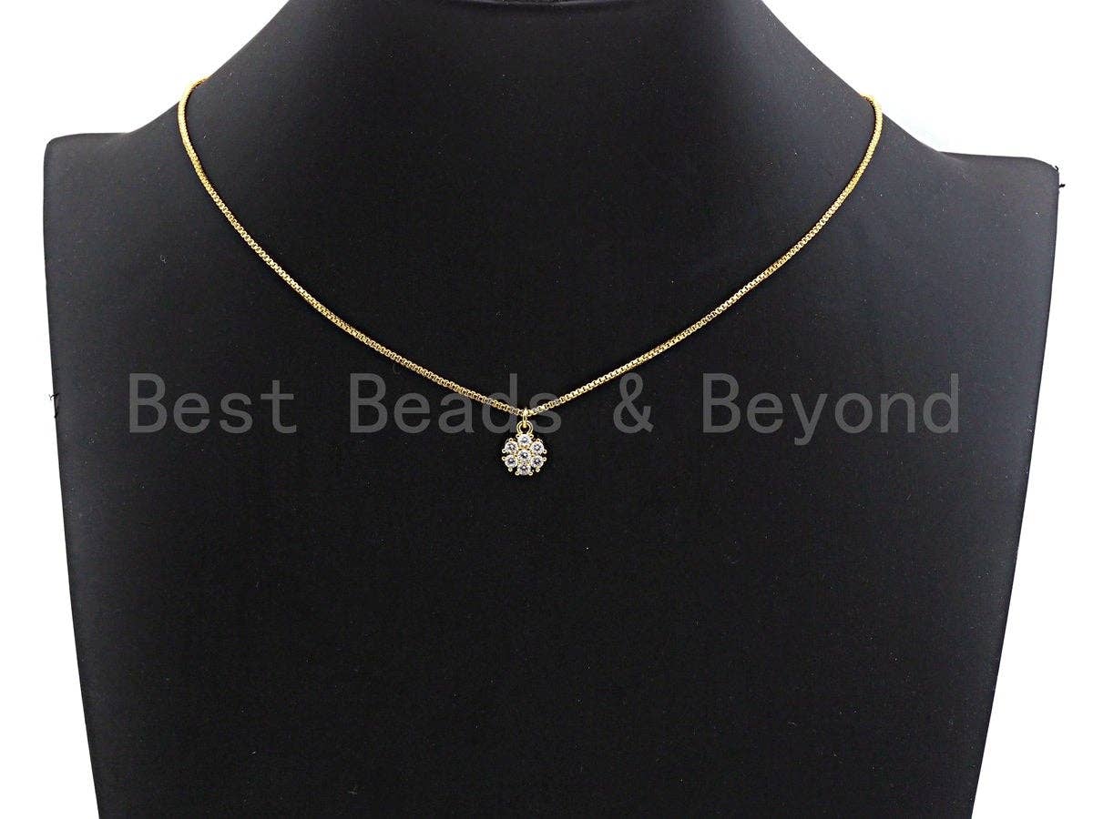 CZ Micro Pave Round Coin Shaped Flower Pendant/Charm, Cubic Zirconia Pendant Charm,9x11mm,sku#F916