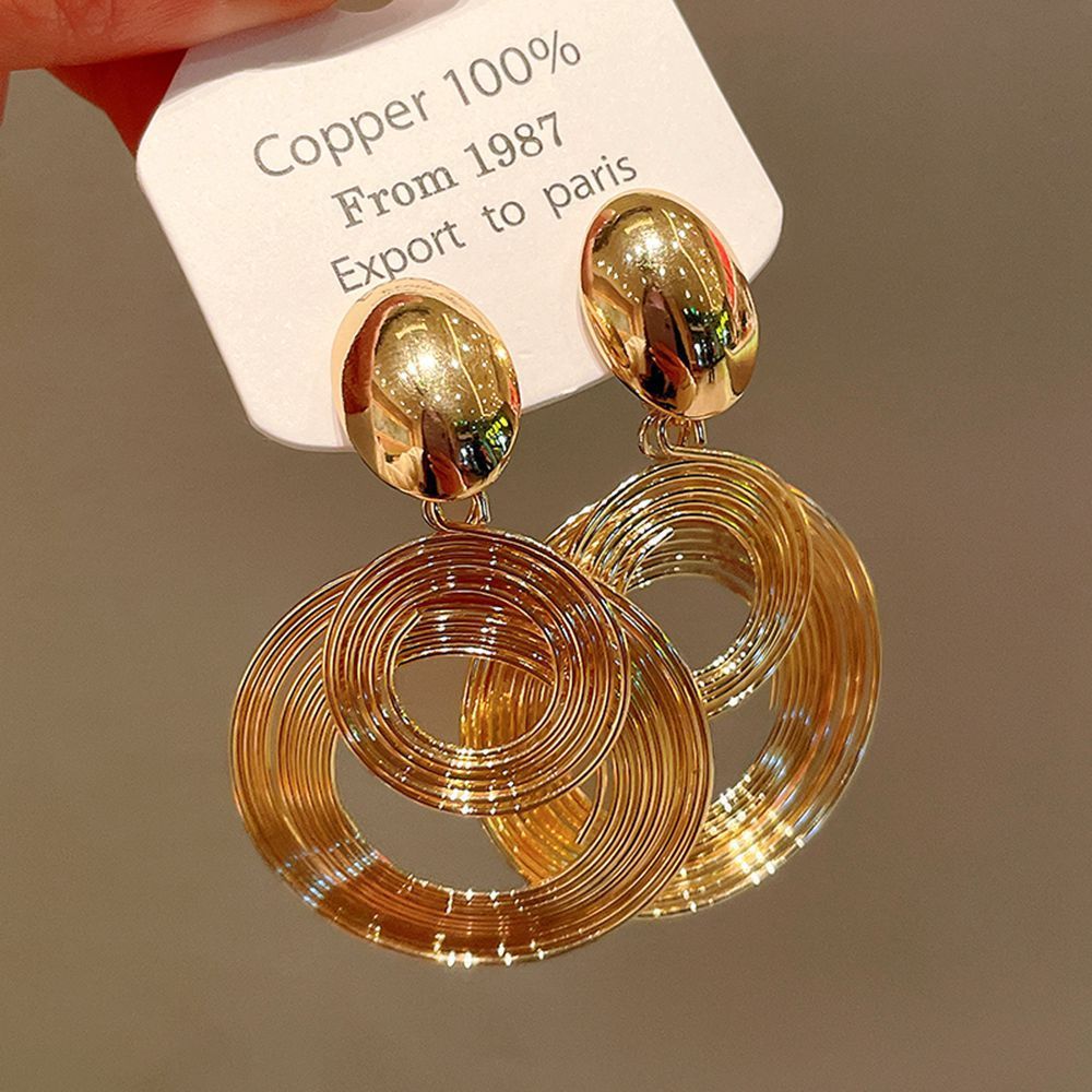 Metal Round Hoop Earrings, European American Cold Style, Bold Niche Hot Sale Jewelry