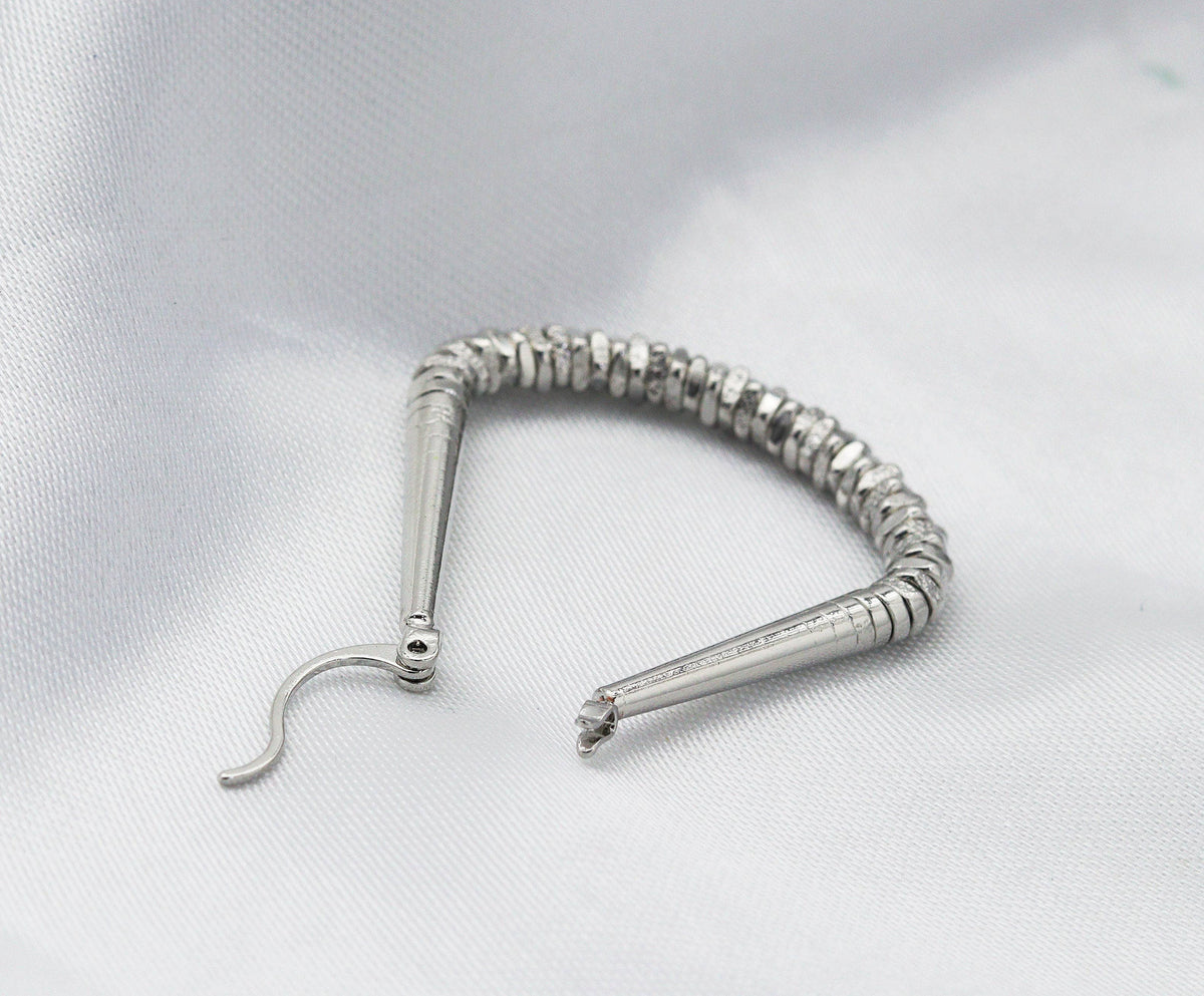 Triangle Spike Huggie Hoop Earrings, Sku#B200