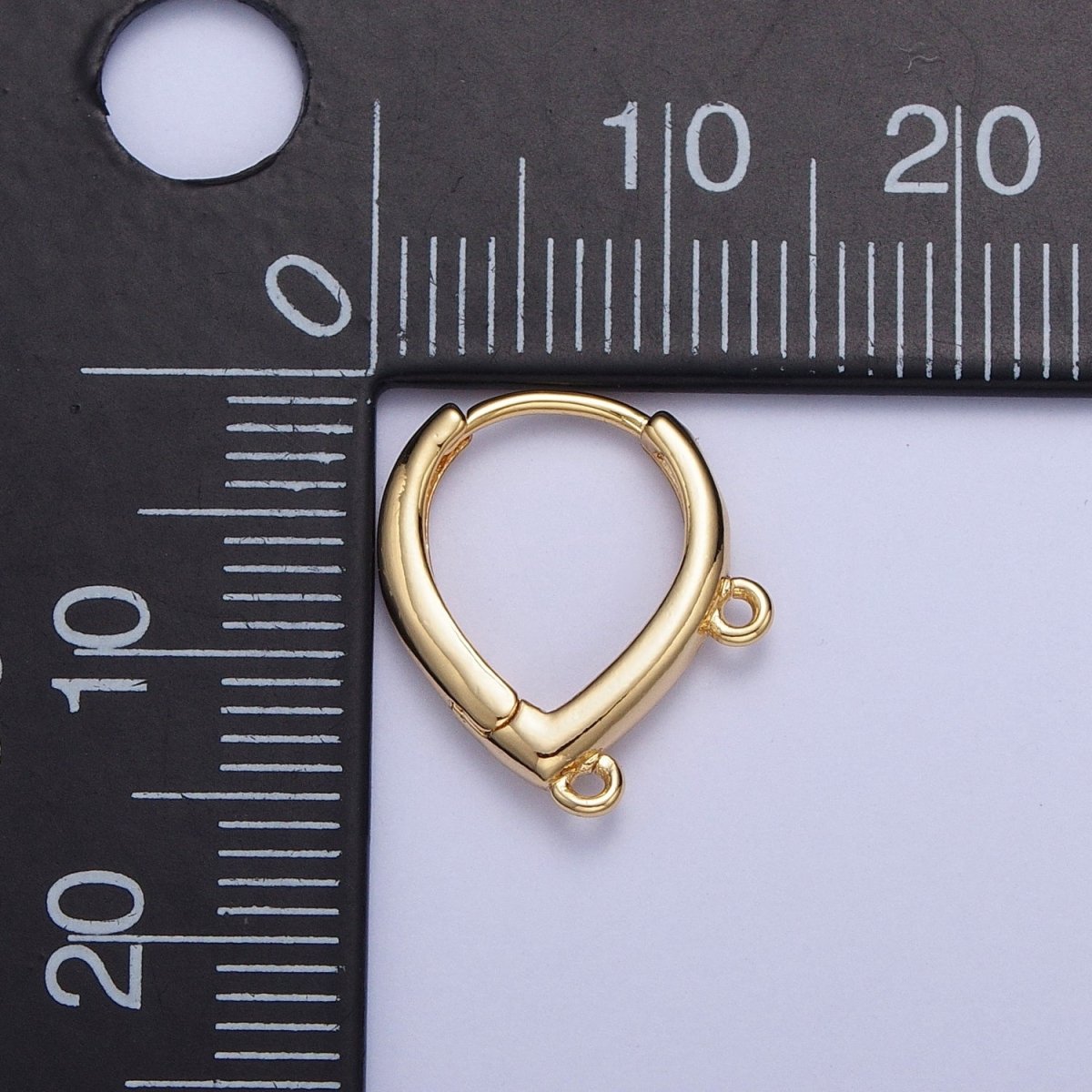 OS Double Link Loop Teardrop Huggie Hoop Earrings Supply For Jewelry Making L-813