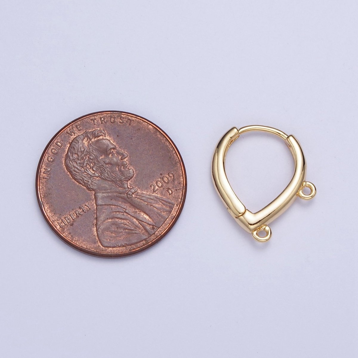 OS Double Link Loop Teardrop Huggie Hoop Earrings Supply For Jewelry Making L-813