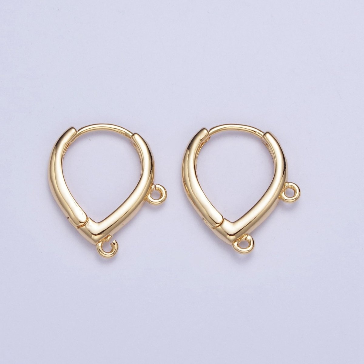 OS Double Link Loop Teardrop Huggie Hoop Earrings Supply For Jewelry Making L-813