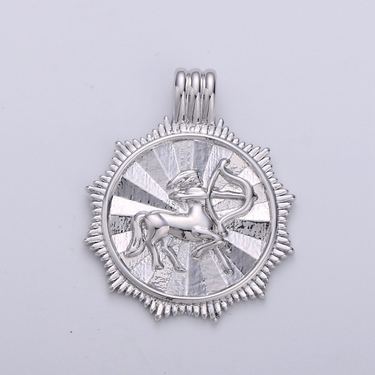 Double Sided Silver Zodiac Horoscope Sign Constellation Medallion Pendant Charm Coin Charm for Necklace Jewelry Making A-A1755-A-A1760