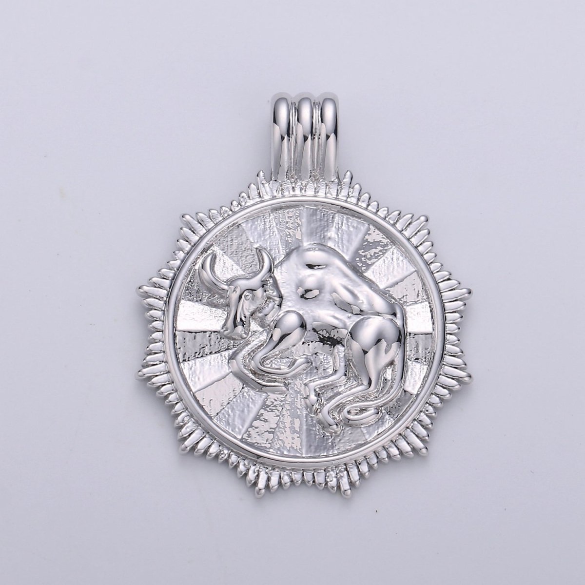 Double Sided Silver Zodiac Horoscope Sign Constellation Medallion Pendant Charm Coin Charm for Necklace Jewelry Making A-A1755-A-A1760