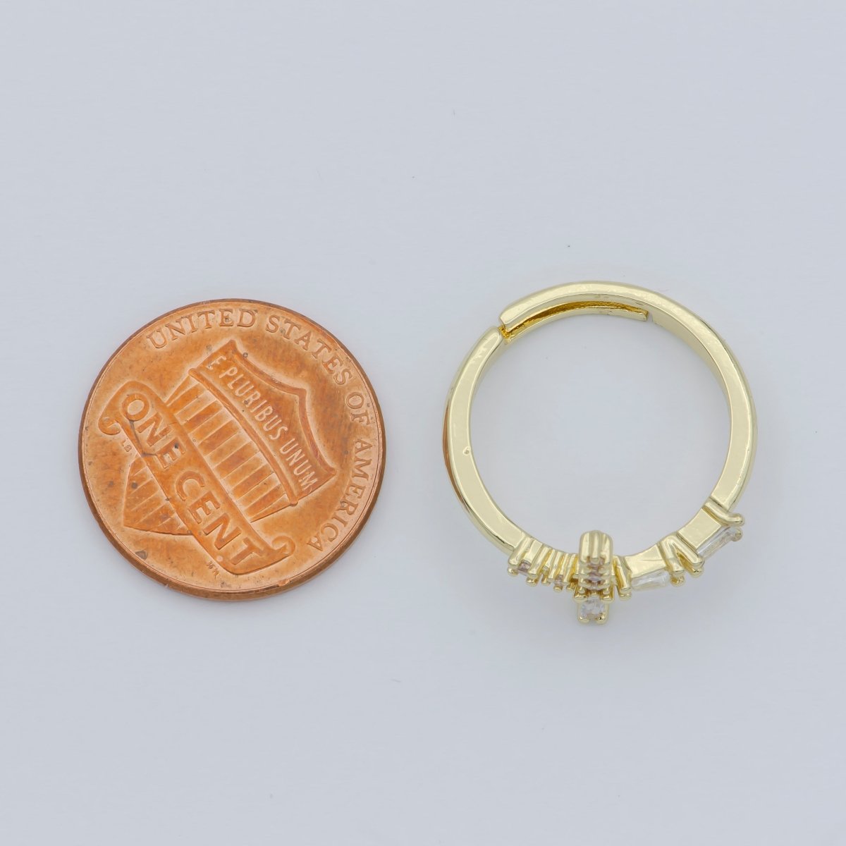 Dreamy Baguette Ring, DAinty Open Adjustable Ring Stacking Rings Delicate Ring O-480
