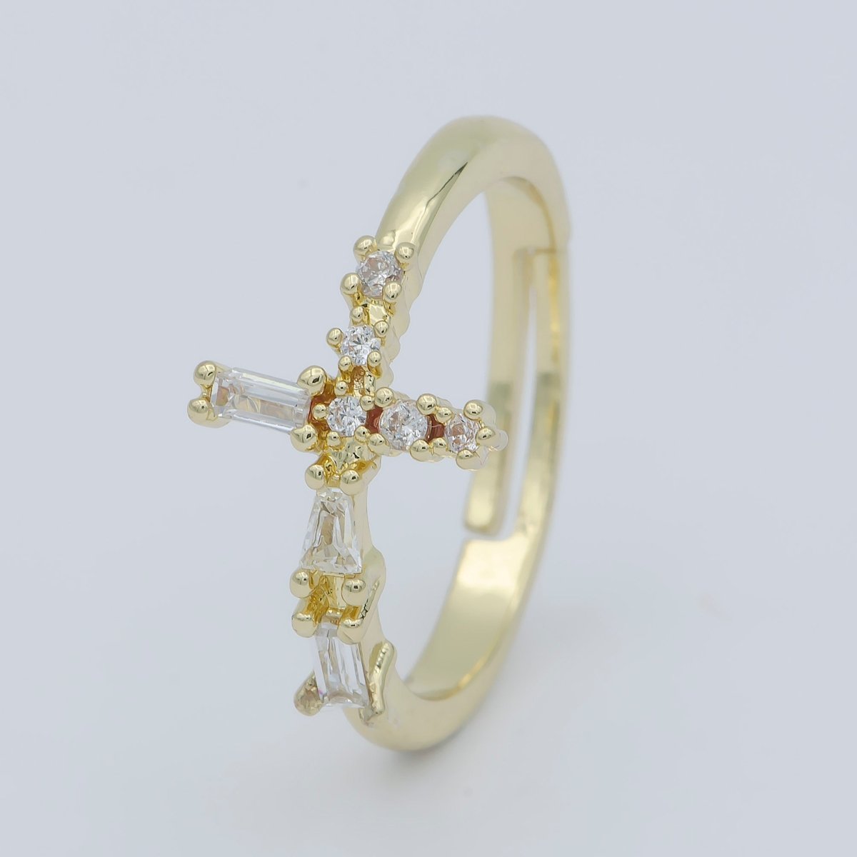 Dreamy Baguette Ring, DAinty Open Adjustable Ring Stacking Rings Delicate Ring O-480