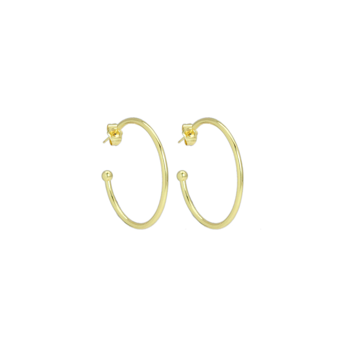 Gold Hoop with Stopper Earrings, Sku#LX648