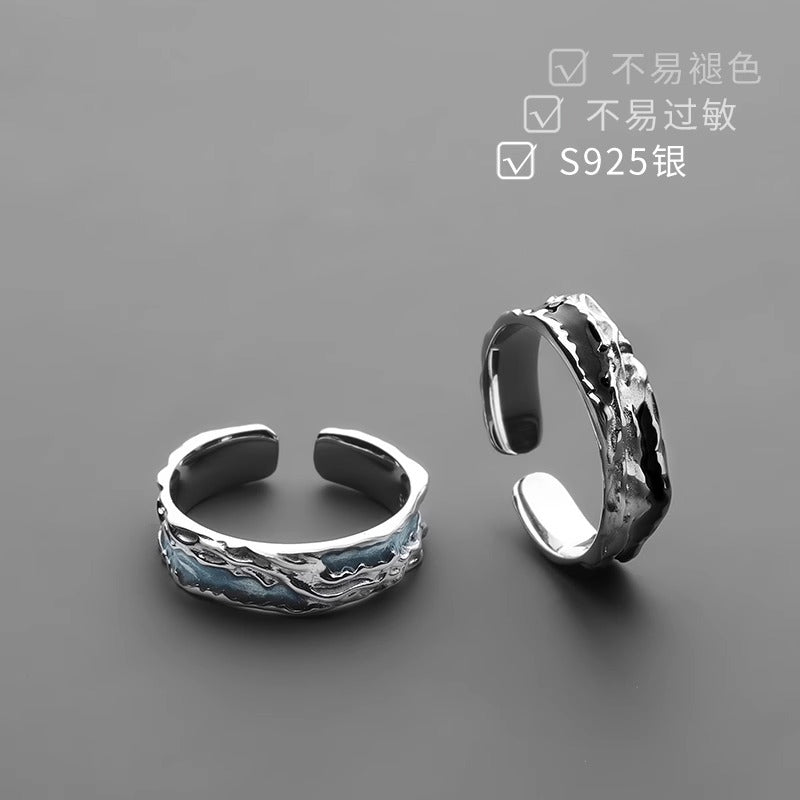 Men's Trendy Light Luxury Single Ring, Adjustable Opening Fashion Ring For Men, Stylish Personality Advanced Index Finger Ring, Men's Jewelry