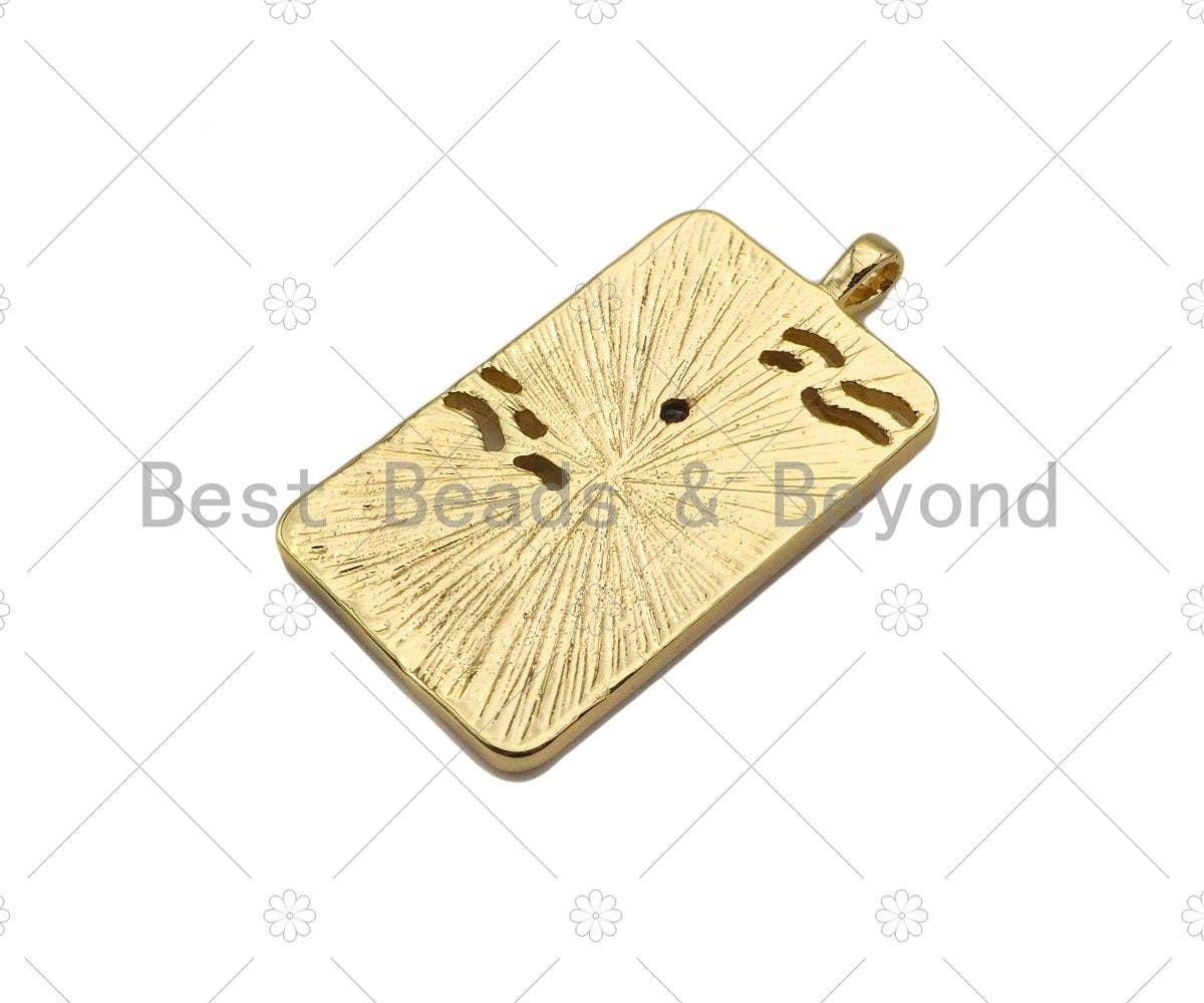 14K Gold Filled Tarot Card Charm, Sun Star Moon Rectangle Shape Pendant,Gold Medallion Charm, Tarot Card Necklace  Pendant,18x34mm, Sku#CP16