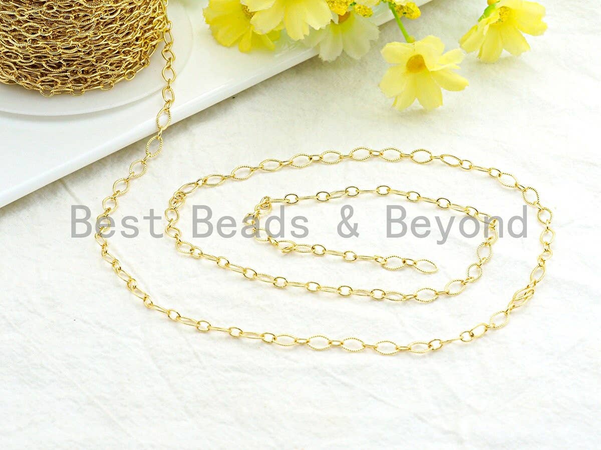 5x8mm Texturized Oval link chain, wholesale chain, unfinished chain, sku#E501