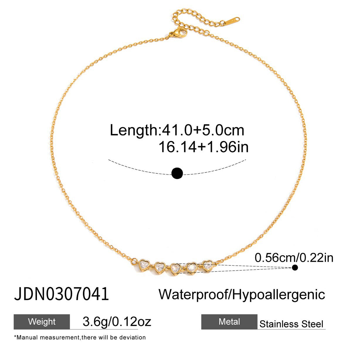 Spring Summer Vacation Jewelry Titanium Steel Colorful Zircon Necklace Light Luxury