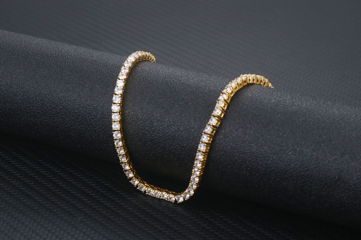 Mens And Womens Brick-link Diamond-encrusted Stainless Steel