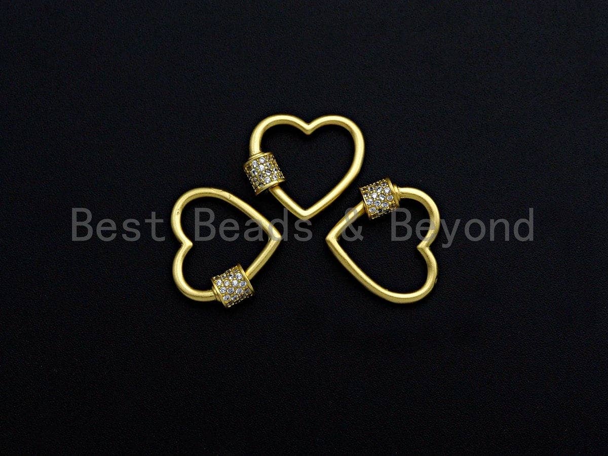 Clear CZ Micro pave Heart Shape Clasp, CZ Pave Heart Clasp,