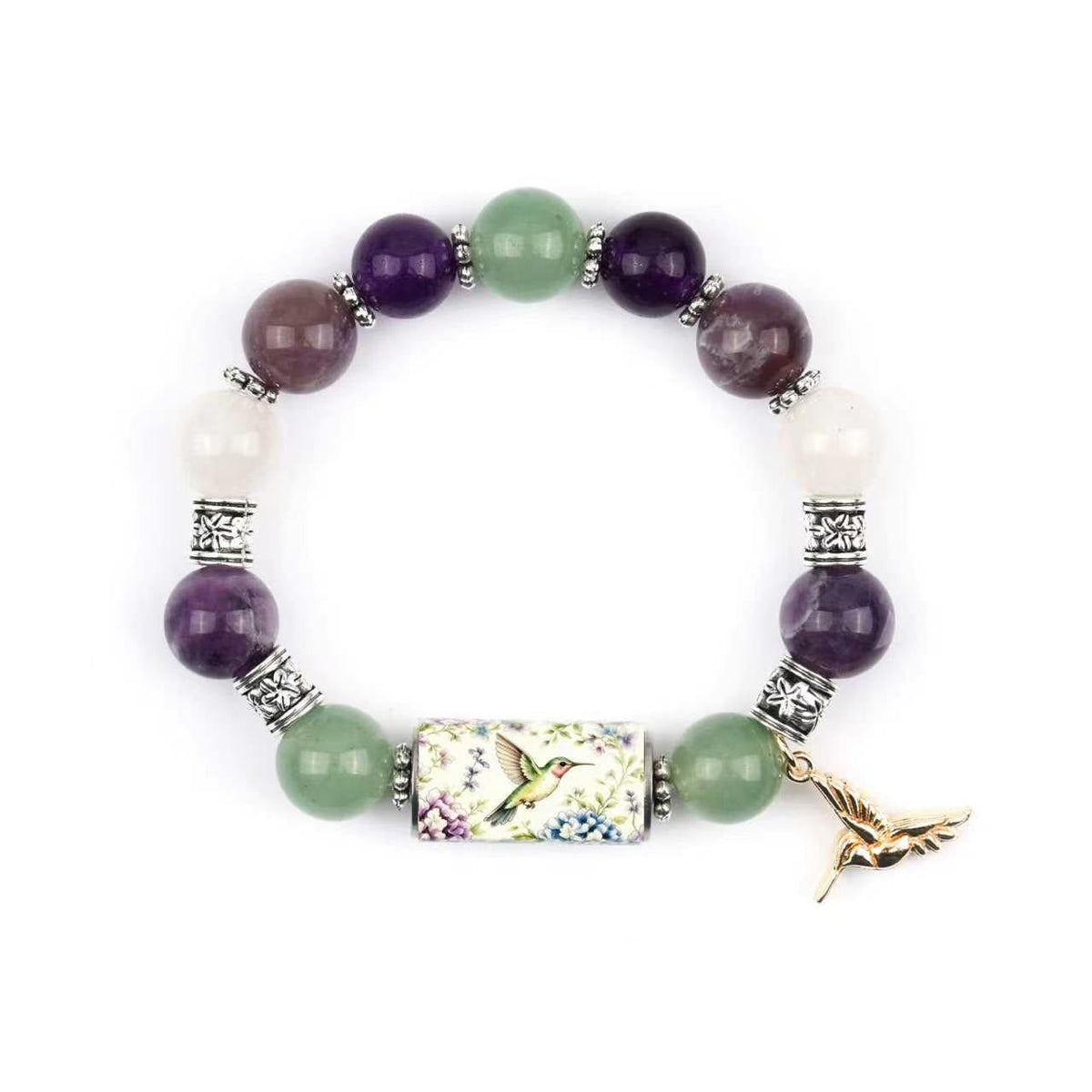 Gold Plated Alloy Cross Pendant Bracelet Women White Chalcedony Cross Jewelry