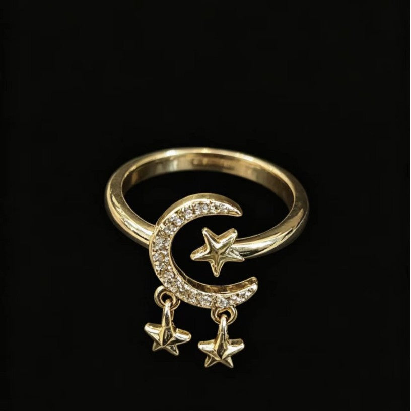 Affordable Luxury Star And Moon Open Ring For Women