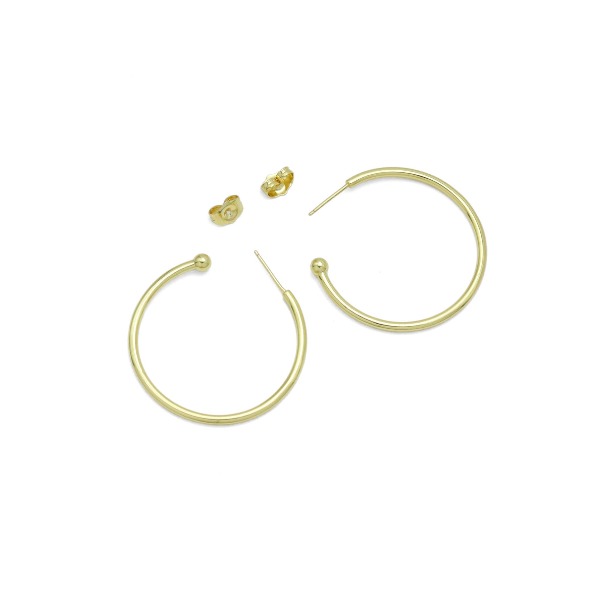 Gold Hoop with Stopper Earrings, Sku#LX648