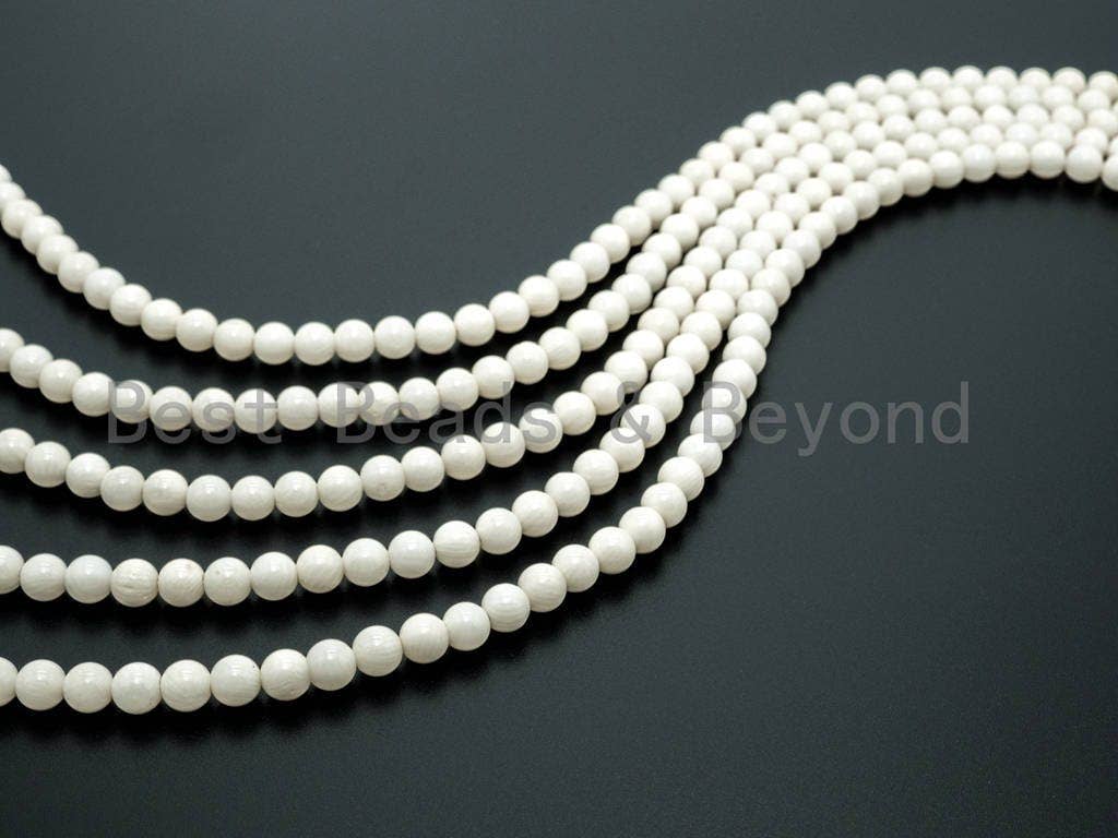 High Quality Natural Coral Beads, 6mm 8mm 10mm White Round Smooth Gemstone Beads,Loose Coral Beads, 15.5inch strand, SKU#U62