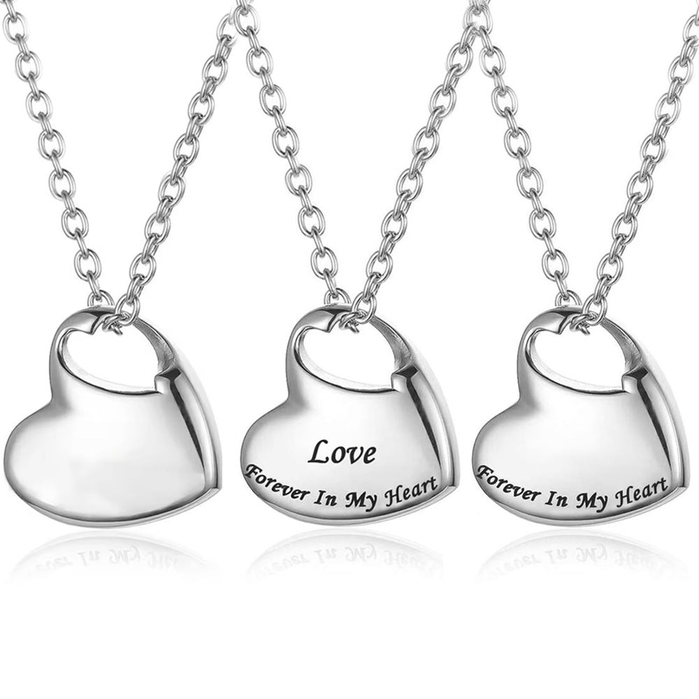 Stainless Steel Heart-shaped Openable Pendant Necklace