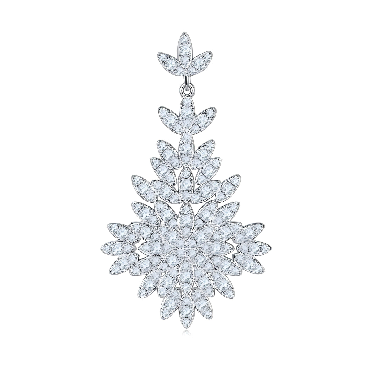 S925 Sterling Silver Platinum Plated Moissanite Long Dangle Earrings  Cluster Leaf Design With GRA Certificate Luxury Jewelry Gift Box Set For Women