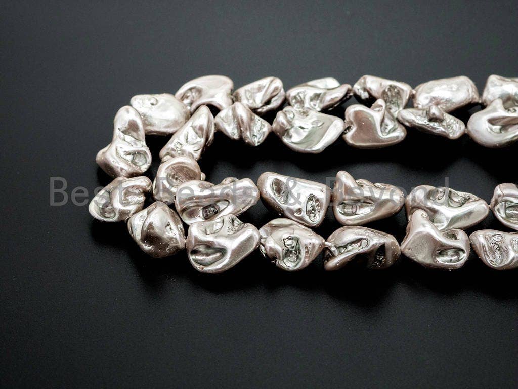 Quality Natural Mother of Pearl baroque beads, 15-21mm, Grey Color Irregular Shape Gemstone Beads, 16inch strand, SKU#T110