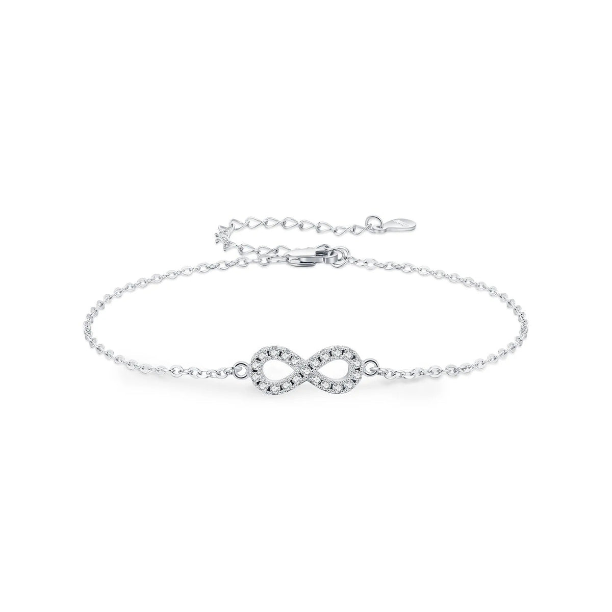 Infinity Symbol D-Color VVS1 Moissanite Bracelet in Sterling Silver