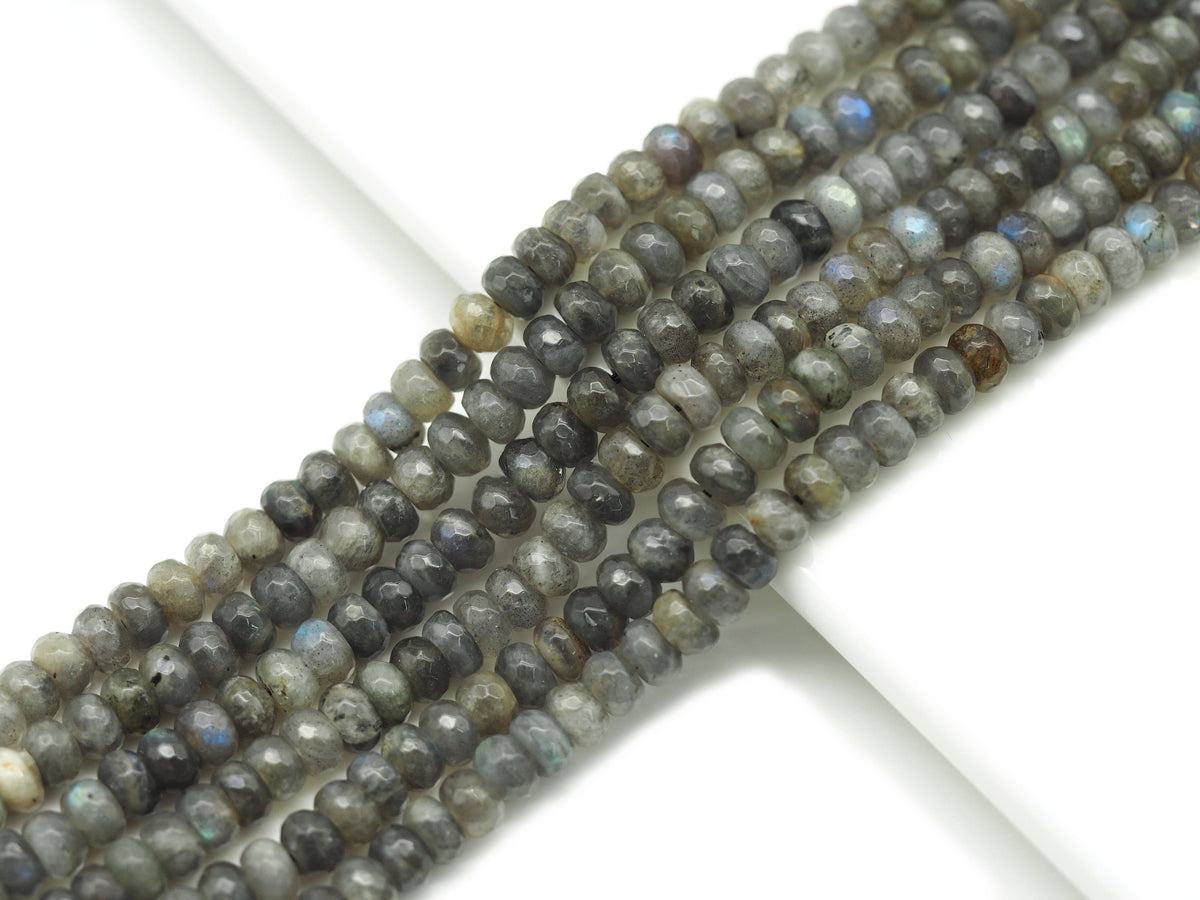 Natural Faceted Rondelle Labradorite Beads, Sku#HY13