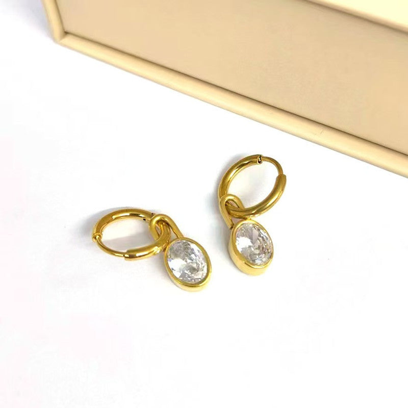 316 Stainless Steel Cartilage Piercing Earring, Single, Diamond-Encrusted Nose Hoop