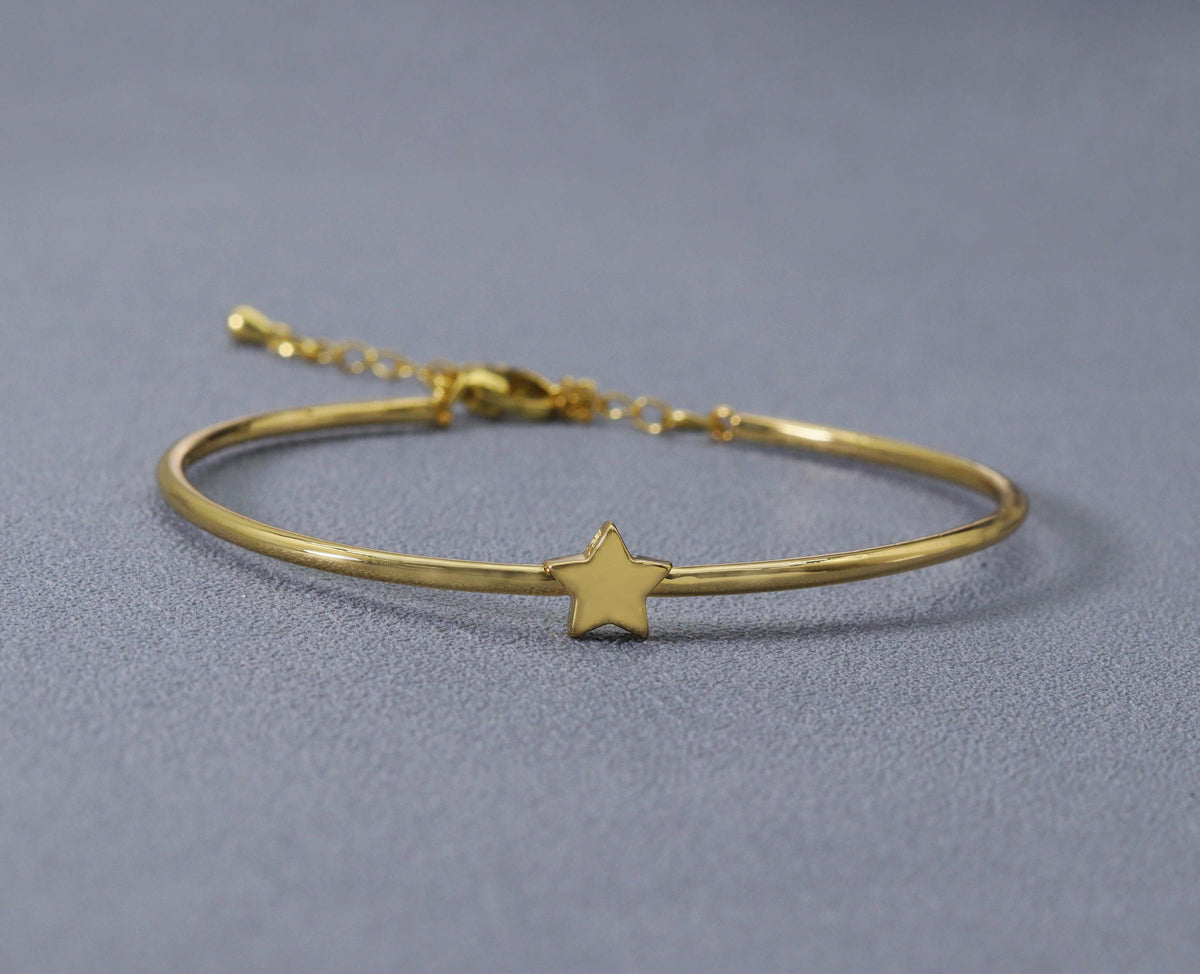 Thin Star Anchor Elephant Bangle, O108C