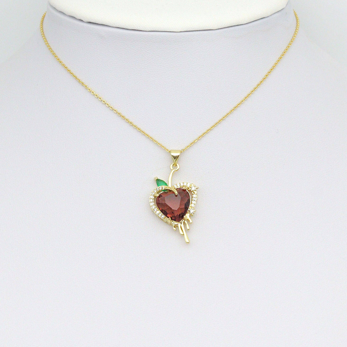 Big Crystal Dripping Heart Charm Pendant, Sku#LK1078