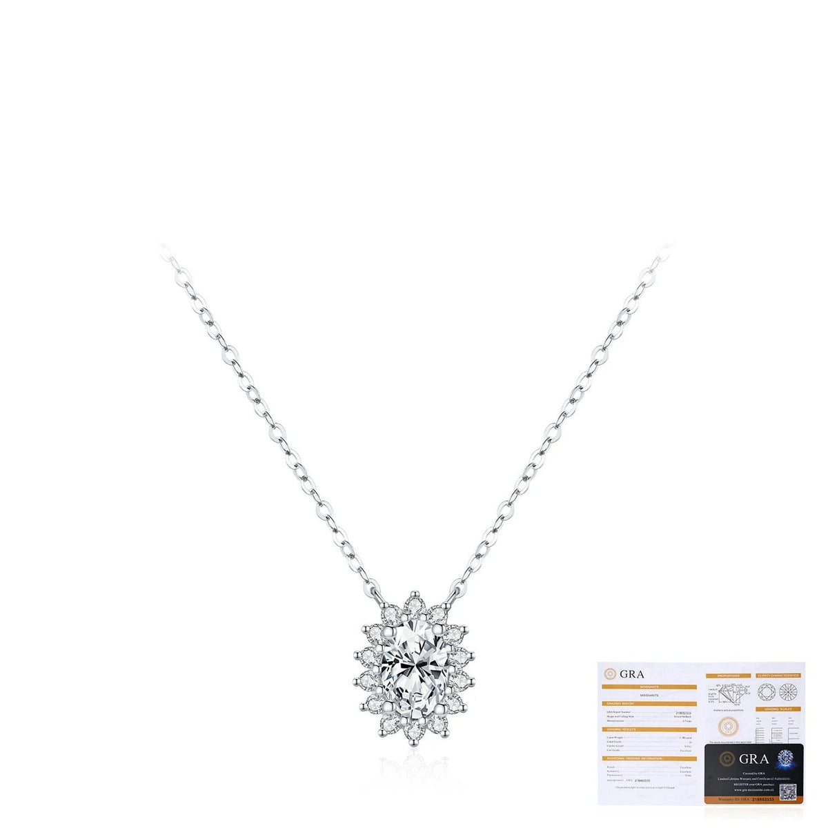 Floral D-Color VVS1 Moissanite Stud Earrings & Cross Necklace Set in Sterling Silver