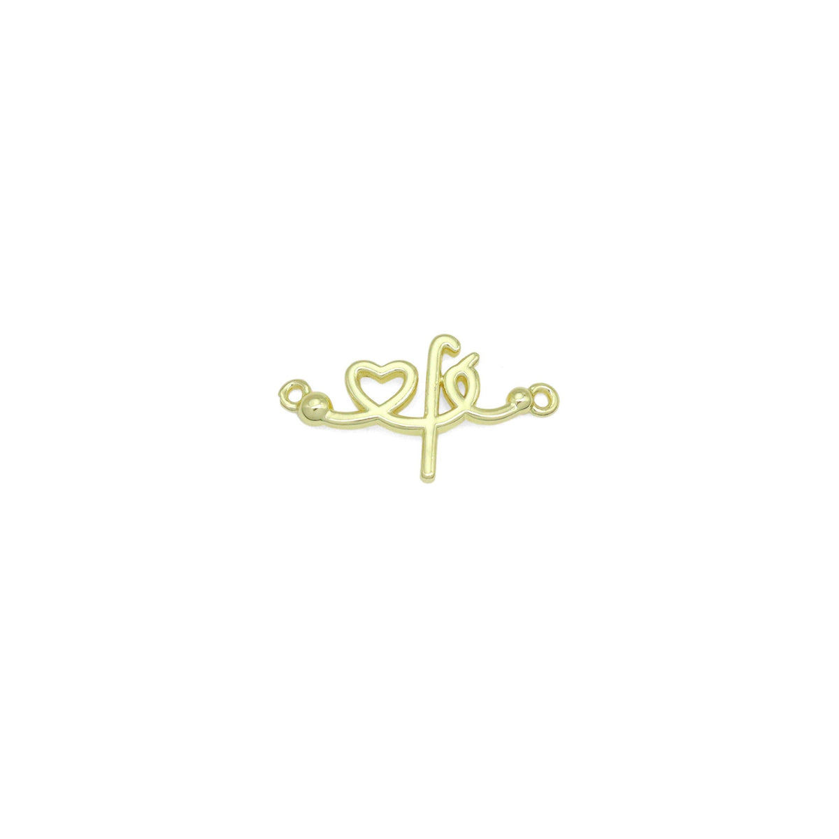 Slippy Gold Heart Fe Love Charm Pendant, Sku#LK1046