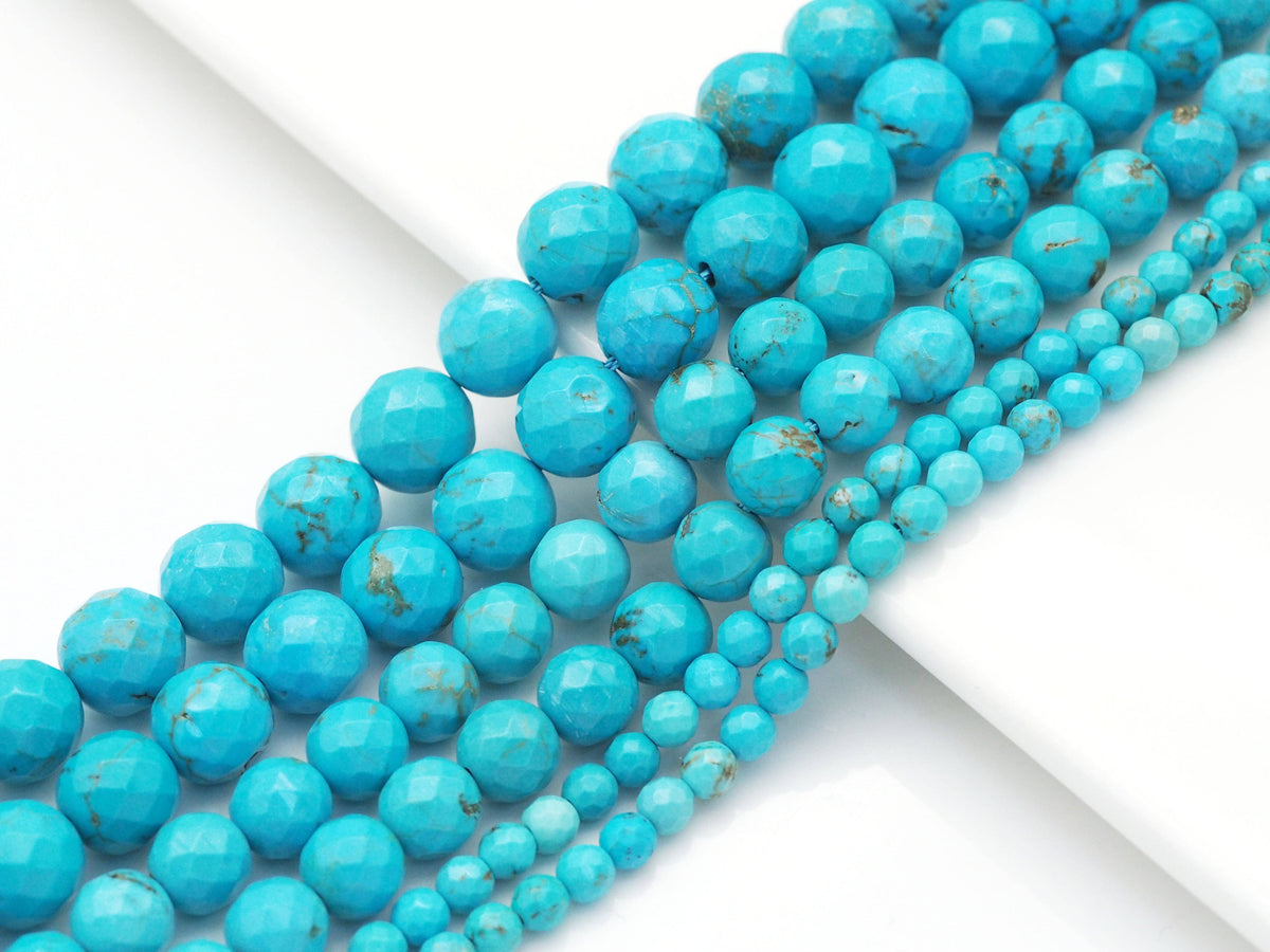 Natural Faceted Turquoise Beads, 4mm/6mm/8mm/10mm, sku#U1438