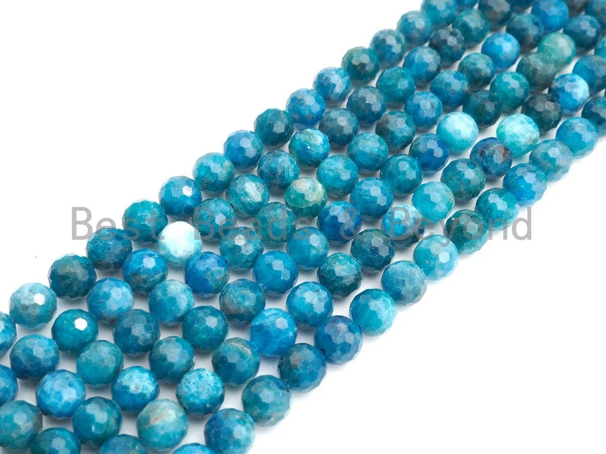 High Quality Natural Apatite Beads, Round Faceted 6mm/8mm Apatite Beads, 15.5" Full Strand, Sku#U808