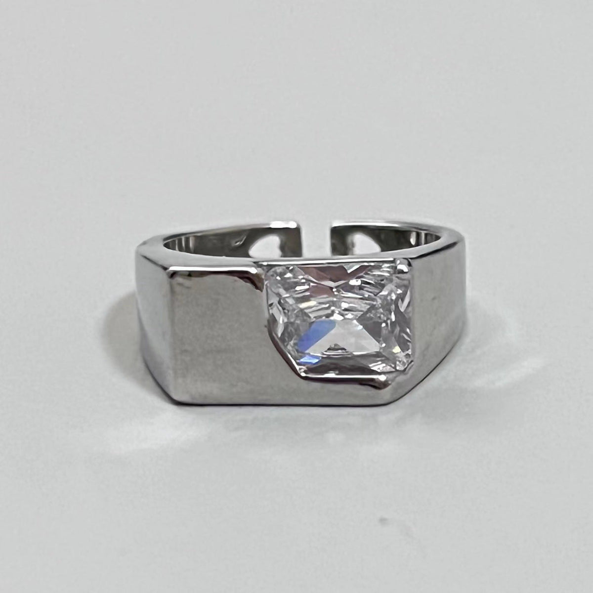 Niche Design Star Couple Rings, Korean INS Style, Zircon Inlaid Letter Texture Ring, Fashion Personality Ring For Men