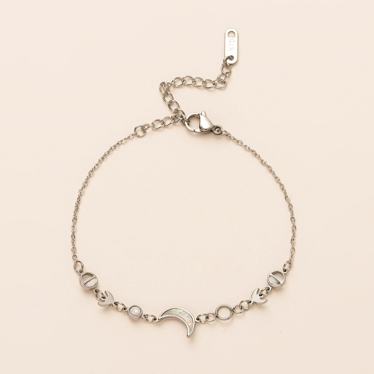 18k gold moon crescent gold-plated silver bracelet