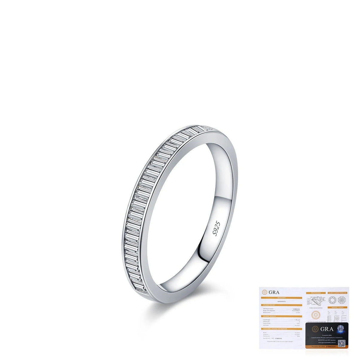 Geometric D-Color VVS1 Moissanite-Embellished Sterling Silver Staircase Engagement Ring for Women