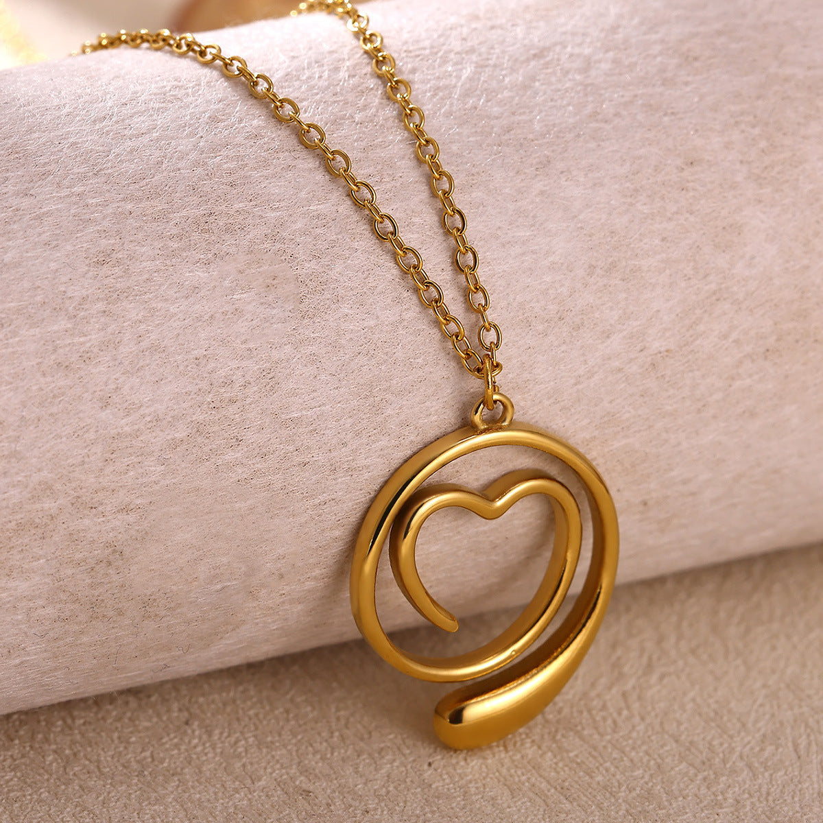 Geometric Heart-Shaped Droplet Minimalist Necklace For Women