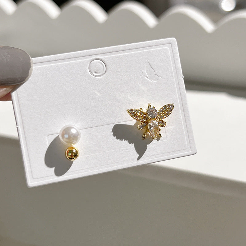 Chic Niche Design Gold Heart Stud Earrings Ins Viral Daily Wear Ladies Ear Jewelry